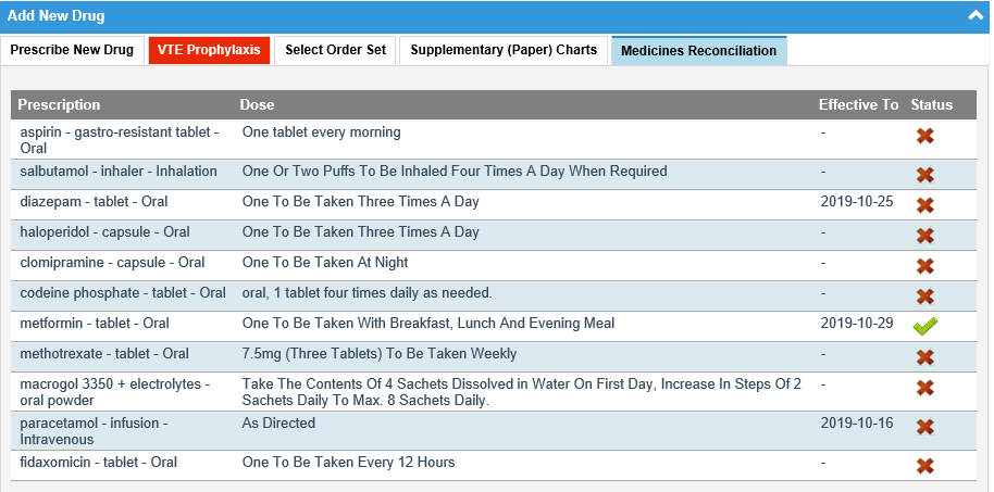 Reconciliation Tab